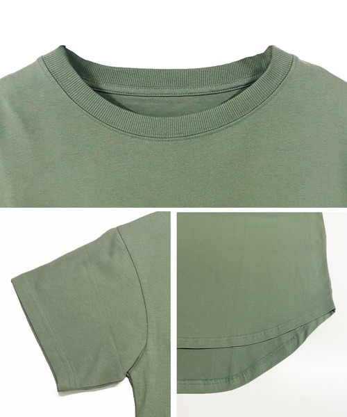 Fizz（フィズ）の「【Fizz/フィズ】　胸ポケット付きラウンドヘムビッグTシャツ（Tシャツ/カットソー・レディース・ブラック/アイボリー/ブルー/モカ/グリーン・L/M）」の17枚目の写真