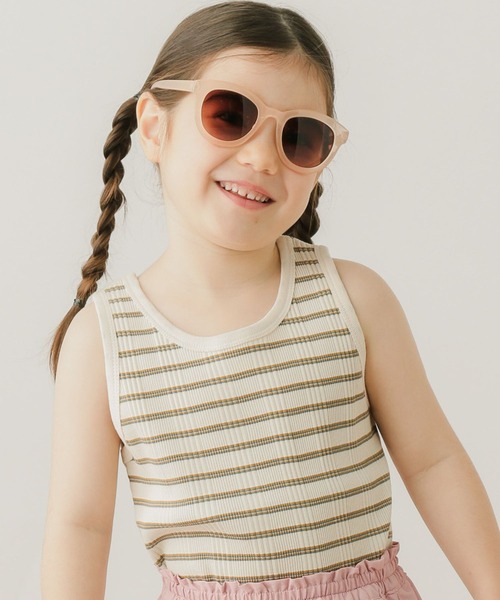 BAYFLOW（ベイフロー）の「ボーダータンクトップ（KIDS）（タンクトップ・キッズ・オレンジ/ブラック/オフホワイト・110cm/120cm/130cm/140cm）」の2枚目の写真