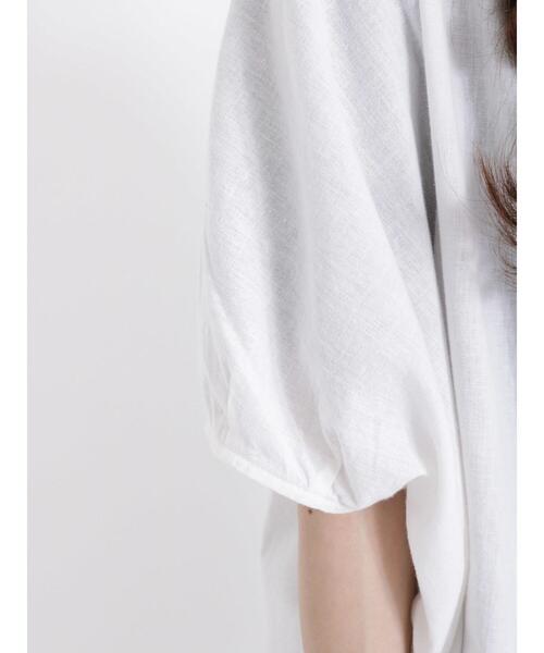 Samansa Mos2（サマンサ モスモス）の「【クールコットン】柄アソート袖タッククルーネックブラウス（シャツ/ブラウス・レディース・ブルー/チャコールグレー/オフホワイト/ベージュ・F）」の14枚目の写真