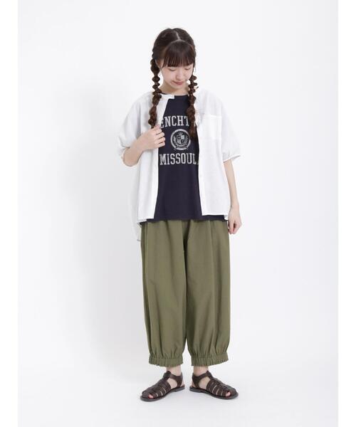 Samansa Mos2（サマンサ モスモス）の「【クールコットン】柄アソート袖タッククルーネックブラウス（シャツ/ブラウス・レディース・ブルー/チャコールグレー/オフホワイト/ベージュ・F）」の16枚目の写真