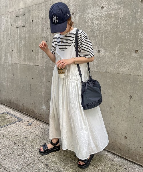 【セール】Gather design cami one-piece / ギャザーデザインキャミワンピース(yui select)（ワンピース）｜ISOOK（アイスー）