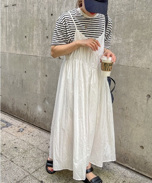 【セール】Gather design cami one-piece / ギャザーデザインキャミワンピース(yui select)（ワンピース）｜ISOOK（アイスー）