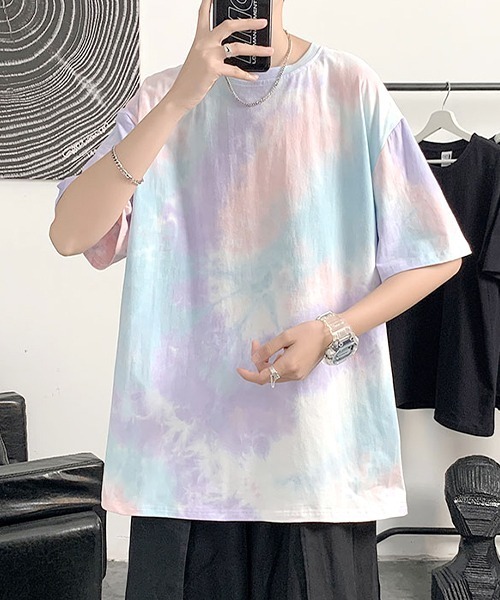 SEN TOKYO(セントーキョー)の「他と差がつくタイダイ染め。ビッグシルエットクルーネックTシャツ(Tシャツ/カットソー・メンズ・グリーン/パープル/ホワイト・M/L/XL)」の11枚目の写真