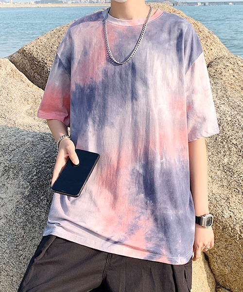 SEN TOKYO(セントーキョー)の「他と差がつくタイダイ染め。ビッグシルエットクルーネックTシャツ(Tシャツ/カットソー・メンズ・グリーン/パープル/ホワイト・M/L/XL)」の12枚目の写真