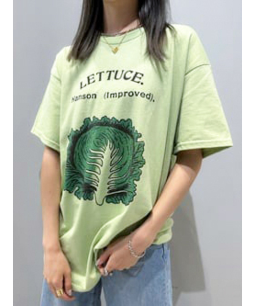 ミニー❣️ FujiiKaze2025NATourポテチTシャツグリーンL Niche. /ニッチ】Vegetable T-Shirts-lettuce（Tシャツ/カットソー