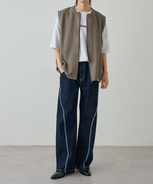 COLONY 2139（コロニートゥーワンスリーナイン）の「フルジップニットベスト（ベスト・メンズ・ブラック/グレイッシュベージュ・MEDIUM/LARGE）」の8枚目の写真