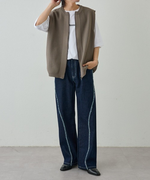 COLONY 2139（コロニートゥーワンスリーナイン）の「フルジップニットベスト（ベスト・メンズ・ブラック/グレイッシュベージュ・MEDIUM/LARGE）」の16枚目の写真