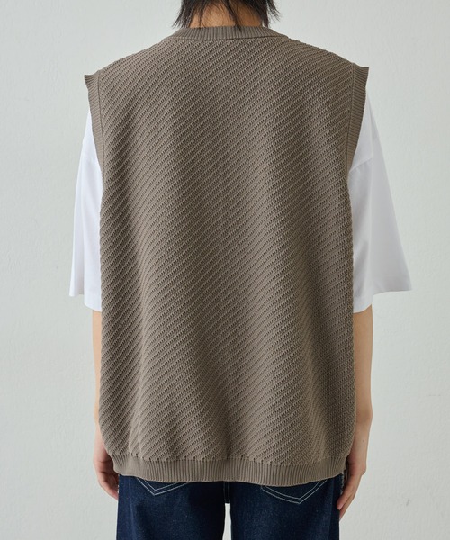 COLONY 2139（コロニートゥーワンスリーナイン）の「フルジップニットベスト（ベスト・メンズ・ブラック/グレイッシュベージュ・MEDIUM/LARGE）」の21枚目の写真