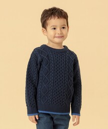 BEAMS mini / ケーブル ニット プルオーバー 23FW（90～150cm）