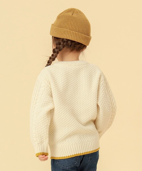 BEAMS mini（ビームスミニ）の「BEAMS mini / ケーブル ニット プルオーバー 23FW（90～150cm）（ニット/セーター・キッズ・グリーン/ネイビー/テラコッタ/ナチュラル・120/150/100/110/130/90/140）」の8枚目の写真