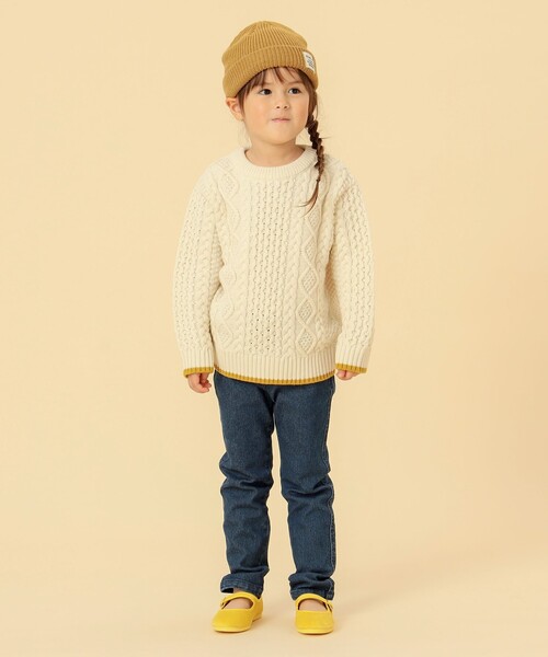 BEAMS mini（ビームスミニ）の「BEAMS mini / ケーブル ニット プルオーバー 23FW（90～150cm）（ニット/セーター・キッズ・グリーン/ネイビー/テラコッタ/ナチュラル・120/150/100/110/130/90/140）」の9枚目の写真