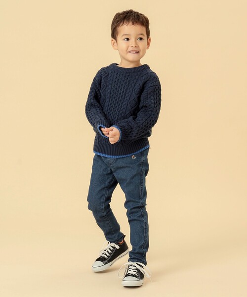 BEAMS mini（ビームスミニ）の「BEAMS mini / ケーブル ニット プルオーバー 23FW（90～150cm）（ニット/セーター・キッズ・グリーン/ネイビー/テラコッタ/ナチュラル・120/150/100/110/130/90/140）」の18枚目の写真