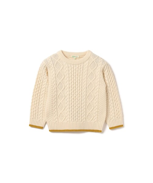 BEAMS mini（ビームスミニ）の「BEAMS mini / ケーブル ニット プルオーバー 23FW（90～150cm）（ニット/セーター・キッズ・グリーン/ネイビー/テラコッタ/ナチュラル・120/150/100/110/130/90/140）」の19枚目の写真