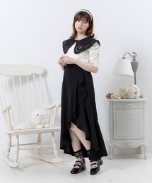 DearMyLoveRose | レース付け襟セットパワショルカットソー(Tシャツ/カットソー)