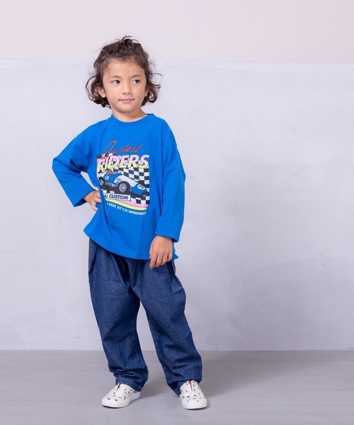 Life Support Products（ライフサポートプロダクツ）の「【COTTON from U.S.A】ビッグポケットデニムパンツ（80～150cm）（デニムパンツ・キッズ・ネイビー/キナリ/ストライプ・100/110/120/130/140/150/80/90/95）」の8枚目の写真