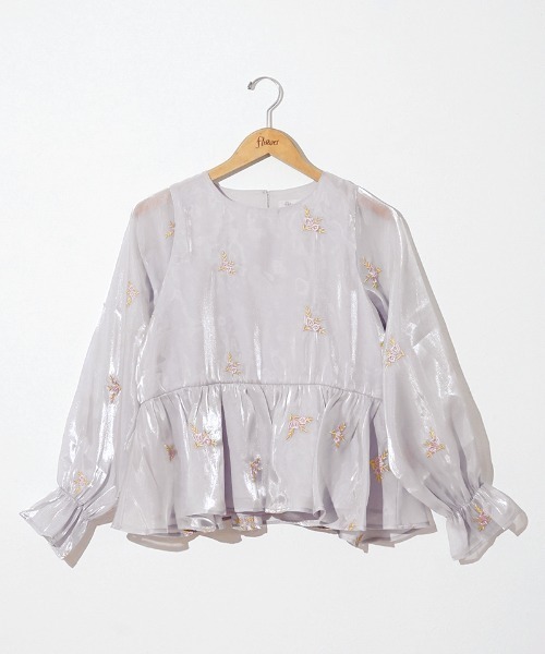 flower(フラワー)の「グロスブルーミングブラウス(シャツ/ブラウス・レディース・アッシュグレー/ブルー・FREE)」の22枚目の写真