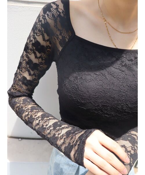 EVRIS(エヴリス)の「【パッド付】バックオープンレーストップス(Tシャツ/カットソー・レディース・ブラック/オレンジ・FREE)」の10枚目の写真