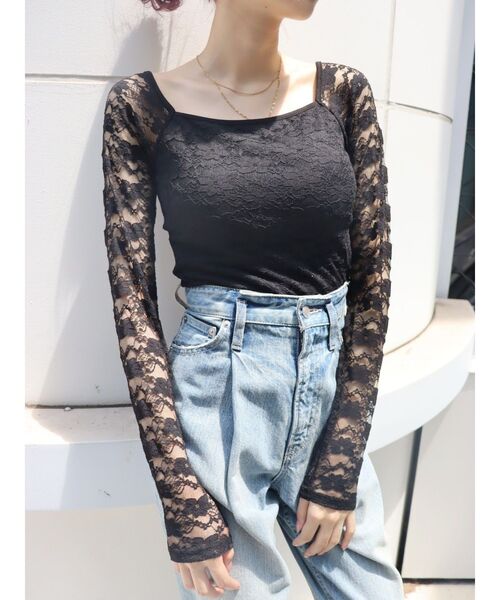 EVRIS(エヴリス)の「【パッド付】バックオープンレーストップス(Tシャツ/カットソー・レディース・ブラック/オレンジ・FREE)」の11枚目の写真