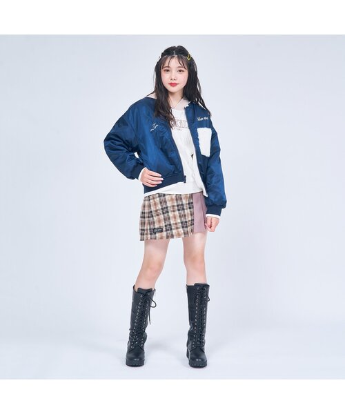 algy（アルジー）の「エコファーリバーシブルロゴブルゾン（ブルゾン・キッズ・ミント/ネイビー/ブラック・MEDIUM/SMALL/X-SMALL/XX-SMALL）」の4枚目の写真