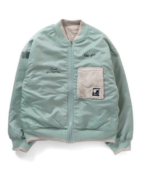 algy（アルジー）の「エコファーリバーシブルロゴブルゾン（ブルゾン・キッズ・ミント/ネイビー/ブラック・MEDIUM/SMALL/X-SMALL/XX-SMALL）」の13枚目の写真