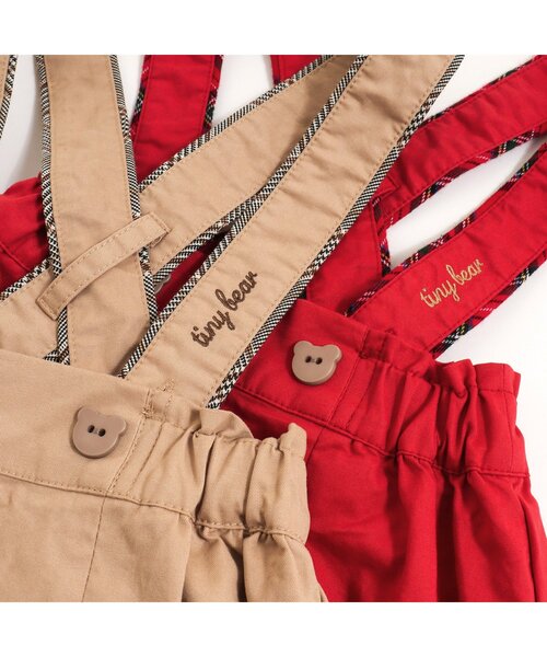 /アプレレクール tiny bear サスペンダー付きスカートシャツ2点セットA 2点セット tiny bear サスペンダー付きスカート 2柄シャツ