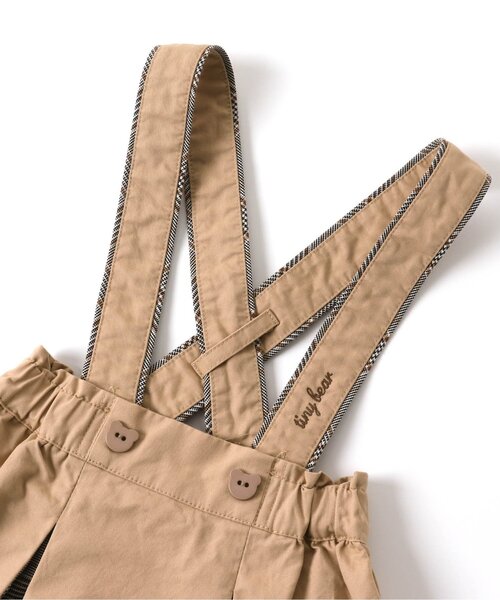 /アプレレクール tiny bear サスペンダー付きスカートシャツ2点セットA 2点セット tiny bear サスペンダー付きスカート 2柄シャツ