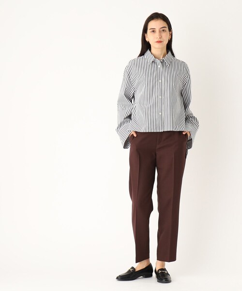 OPAQUE.CLIP（オペークドットクリップ）の「◆ストレッチテーパードパンツ【洗濯機洗い可/防シワ加工/吸水速乾】（その他パンツ・レディース・ブラック/サンドベージュ/ダークブラウン・36/38/42/40）」の12枚目の写真