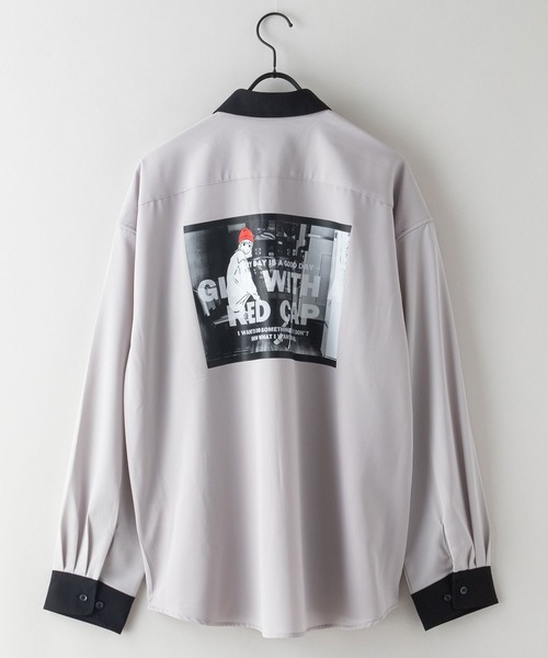 Red Cap Girl(レッドキャプガール)の「【UNIIT/ユニット】【RED CAP GIRL/レッドキャップガール】UNIIT×RED CAP GIRL コラボ ナチュラル ストレッチ ルーズシルエット バックプリント シャツ(シャツ/ブラウス・メンズ・グレー系その他/ベージュ系その他/チャコールグレー/ホワイト/ブルー/ホワイト系その他・LARGE/MEDIUM)」の16枚目の写真