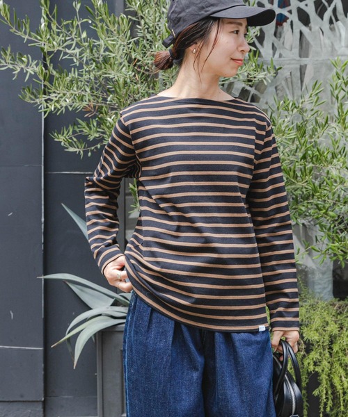 FORK&SPOON（フォークアンドスプーン）の「FORK&SPOON　ボートネックボーダー（Tシャツ/カットソー・レディース・チャコールグレー/ブラック系その他/ブラウン系その他/ネイビー・1/2）」の20枚目の写真
