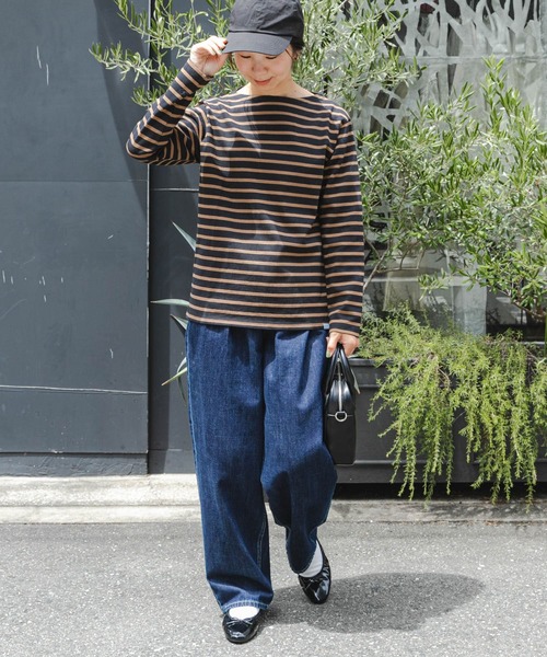 FORK&SPOON（フォークアンドスプーン）の「FORK&SPOON　ボートネックボーダー（Tシャツ/カットソー・レディース・チャコールグレー/ブラック系その他/ブラウン系その他/ネイビー・1/2）」の17枚目の写真