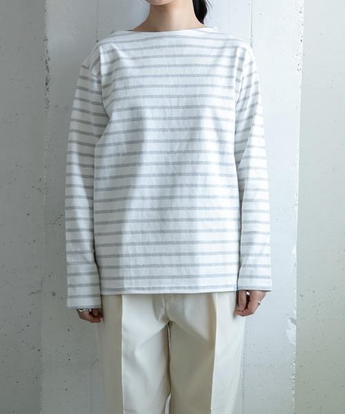FORK&SPOON（フォークアンドスプーン）の「FORK&SPOON　ボートネックボーダー（Tシャツ/カットソー・レディース・チャコールグレー/ブラック系その他/ブラウン系その他/ネイビー・1/2）」の16枚目の写真