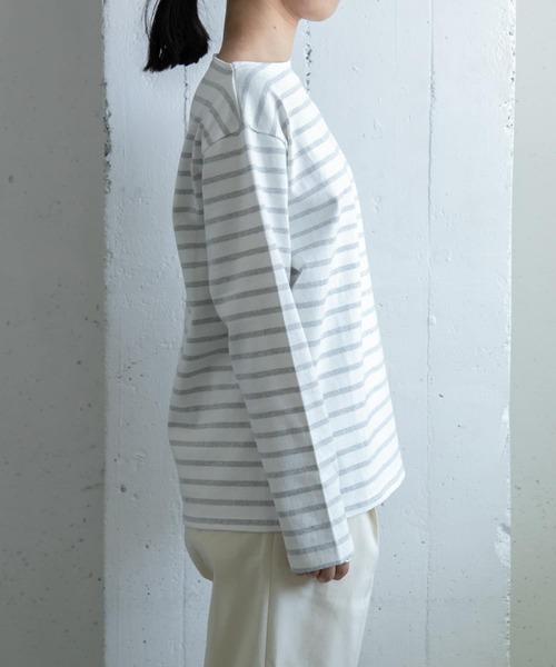 FORK&SPOON（フォークアンドスプーン）の「FORK&SPOON　ボートネックボーダー（Tシャツ/カットソー・レディース・チャコールグレー/ブラック系その他/ブラウン系その他/ネイビー・1/2）」の15枚目の写真