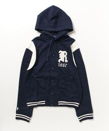 現行 ポロラルフローレン ベースボールジャケット フリース スタジャン 紺 白 POLO RALPH LAUREN（ポロ ラルフ ローレン）の「フリース ベース