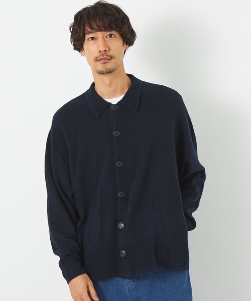 green label relaxing(グリーンレーベルリラクシング)の「【WEB限定】<GLR or>フルイング カラー カーディガン(カーディガン/ボレロ・メンズ・ダークブラウン/ライトブルー/ネイビー・S/M/L)」の3枚目の写真