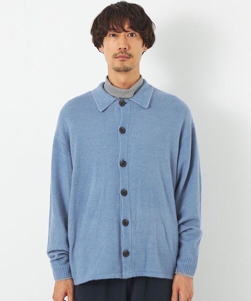 green label relaxing(グリーンレーベルリラクシング)の「【WEB限定】<GLR or>フルイング カラー カーディガン(カーディガン/ボレロ・メンズ・ダークブラウン/ライトブルー/ネイビー・S/M/L)」の4枚目の写真