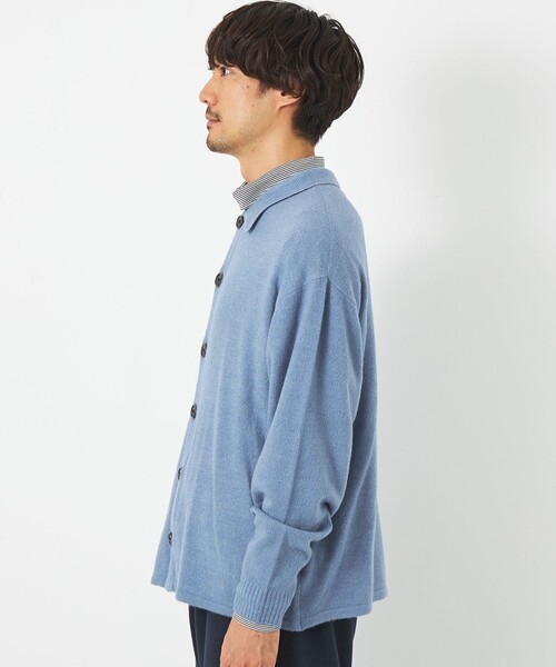green label relaxing(グリーンレーベルリラクシング)の「【WEB限定】<GLR or>フルイング カラー カーディガン(カーディガン/ボレロ・メンズ・ダークブラウン/ライトブルー/ネイビー・S/M/L)」の5枚目の写真