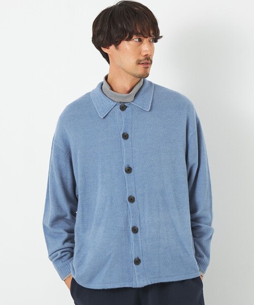 green label relaxing(グリーンレーベルリラクシング)の「【WEB限定】<GLR or>フルイング カラー カーディガン(カーディガン/ボレロ・メンズ・ダークブラウン/ライトブルー/ネイビー・S/M/L)」の12枚目の写真