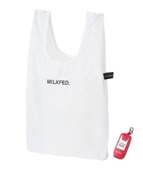 MILKFED.(ミルクフェド)の「MILKFED x HUNGBAG LARGE(エコバッグ/サブバッグ・レディース・ブラック/レッド・ONE SIZE)」の1枚目の写真