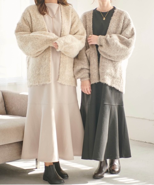 mil(ミル)の「【150㎝前後の小柄さんサイズ】ダンボール裾切替えワンピース【着心地バツグン】(ワンピース・レディース・ブラウン/ブラック/グレイッシュベージュ・XS/XXS/S)」の20枚目の写真