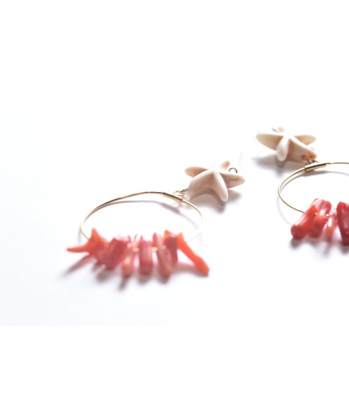 tone（トーン）の「【Astyle】starfish×珊瑚フープ樹脂ピアス(MA)（ピアス（両耳用）・レディース・ゴールド・FREE）」の3枚目の写真