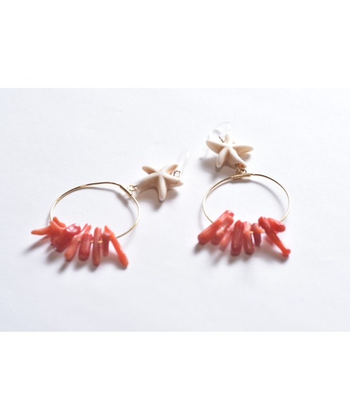 tone（トーン）の「【Astyle】starfish×珊瑚フープ樹脂ピアス(MA)（ピアス（両耳用）・レディース・ゴールド・FREE）」の4枚目の写真