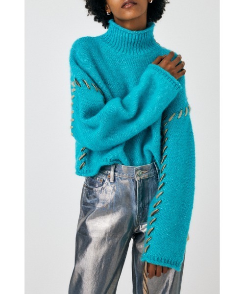 MOUSSY CROPPED STITCHING ニット MOUSSY（マウジー）の「CROPPED STITCHING ニット（ニット