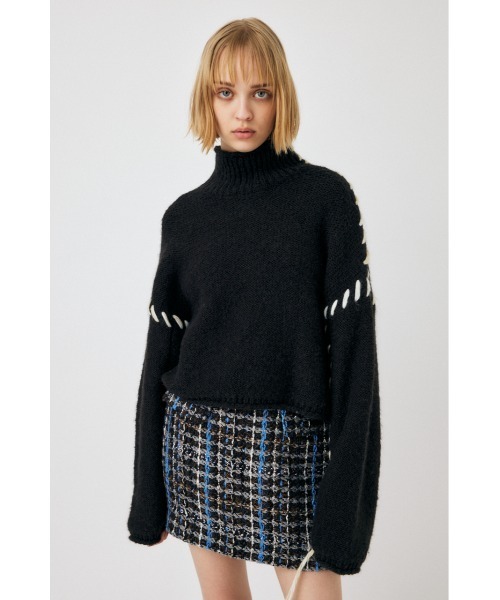 MOUSSY CROPPED STITCHING ニット MOUSSY（マウジー）の「CROPPED STITCHING ニット（ニット