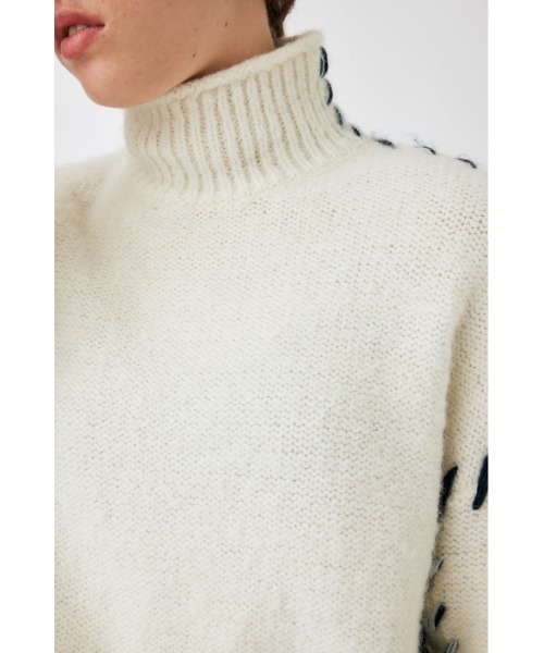 MOUSSY（マウジー）の「CROPPED STITCHING ニット（ニット