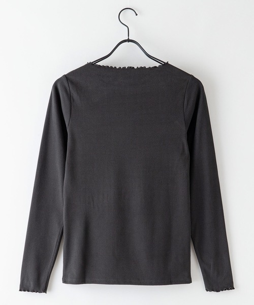 fort point(フォーポイント)の「【FORT POINT/フォートポイント】メロークルーネックロンT 首元フリル(Tシャツ/カットソー・レディース・ブラック/ピンク/イエロー/ブルー/グリーン/アイボリー・MEDIUM)」の13枚目の写真
