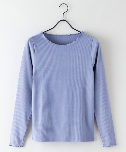 fort point(フォーポイント)の「【FORT POINT/フォートポイント】メロークルーネックロンT 首元フリル(Tシャツ/カットソー・レディース・ブラック/ピンク/イエロー/ブルー/グリーン/アイボリー・MEDIUM)」の10枚目の写真