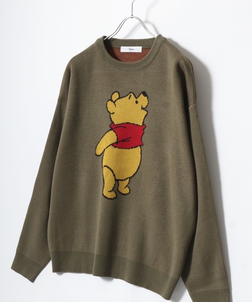 Disney（ディズニー）の「Disney/ディズニー ミッキーマウス くまのプーさん オーバーサイズ ジャガードニット（ニット/セーター・レディース・ベージュ/スミクロ/カーキ/ワイン・L/M）」の18枚目の写真