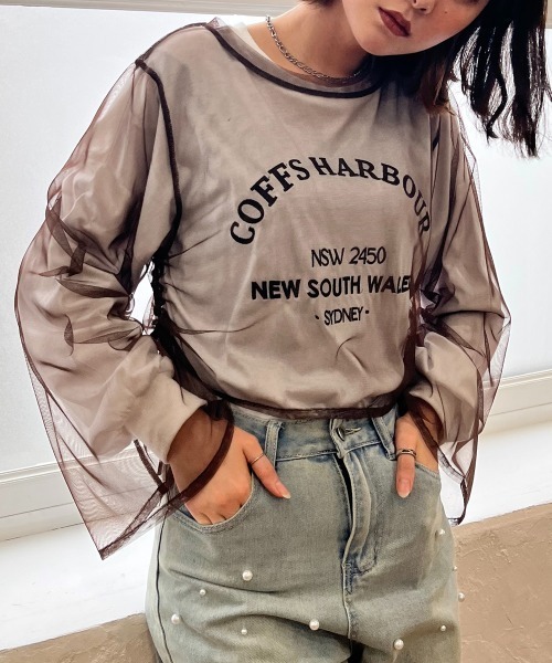 セール】サイドシャーリングチュールプルオーバー（Tシャツ