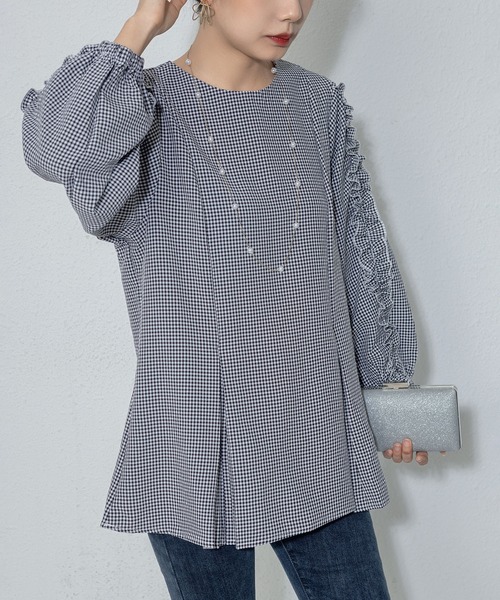 MAISON DE THERESE(メゾン ド テレーズ)の「パフスリーブ長袖ブラウス(シャツ/ブラウス・レディース・ブラック/ホワイト/A・FREE)」の6枚目の写真