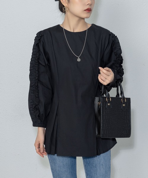 MAISON DE THERESE(メゾン ド テレーズ)の「パフスリーブ長袖ブラウス(シャツ/ブラウス・レディース・ブラック/ホワイト/A・FREE)」の9枚目の写真